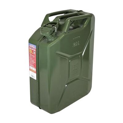 Faithfull 20 Litre Metal Jerry Can – UN & TUV/GS Certified Fuel Container, Carbon Steel Construction, Painted Inside & Out with Lockable Cap, Triple Handle, Gasket Seal & Breather Pipe – Green, 20L Faithfull 20 Litre Metal Jerry Can – UN & TUV/GS Certified Fuel Container, Carbon Steel Construction, Painted Inside & Out with Lockable Cap, Triple Handle, Gasket Seal & Breather Pipe – Green, 20L