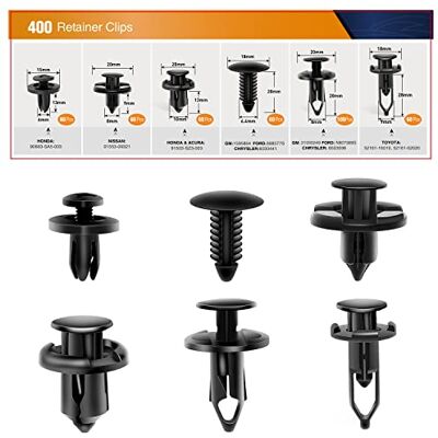 GOOACC 400PCS Universal Plastic Fender Clips, Push Bumper Fastener Rivet Clips Compatible for GM Ford Chrysler Toyota Honda, with 6 Most Popular Sizes GOOACC 400PCS Universal Plastic Fender Clips, Push Bumper Fastener Rivet Clips Compatible for GM Ford Chrysler Toyota Honda, with 6 Most Popular Sizes