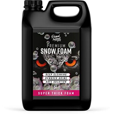 Primal Instinct Premium Snow Foam-Quick Wash Concentrated Car Shampoo for Pressure Washers-Super Thick & Non-Caustic-5 Litre, Clear Primal Instinct Premium Snow Foam-Quick Wash Concentrated Car Shampoo for Pressure Washers-Super Thick & Non-Caustic-5 Litre, Clear