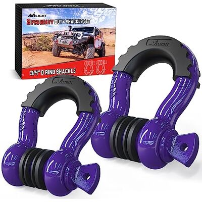 Nilight 2 Pack 3/4" D-Ring Shackle with 7/8" Screw Pin 41,887lbs Break Strength, Heavy Duty Off Road Recovery Shackle with Isolators Washers for Use with Tow Strap, Winch, Off-Road Jeep Truck Vehicle Nilight 2 Pack 3/4" D-Ring Shackle with 7/8" Screw Pin 41,887lbs Break Strength, Heavy Duty Off Road Recovery Shackle with Isolators Washers for Use with Tow Strap, Winch, Off-Road Jeep Truck Vehicle