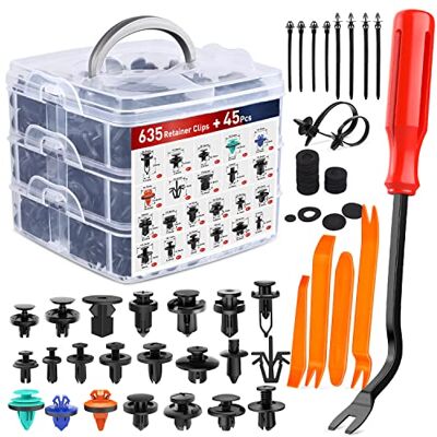 Nilight 680Pcs Car Push Retainer Clips & Auto Fasteners Assortment -22 Most Popular Sizes Nylon Bumper Fender Rivets with 10 Cable Ties and Fasteners Remover for Toyota GM Ford Honda Chevy Nilight 680Pcs Car Push Retainer Clips & Auto Fasteners Assortment -22 Most Popular Sizes Nylon Bumper Fender Rivets with 10 Cable Ties and Fasteners Remover for Toyota GM Ford Honda Chevy