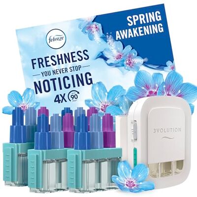 Febreze - 3Volution Plug In Air Freshener - 4 Refills - Odour Eliminator - Air Freshener Febreze - 3Volution Plug In Air Freshener - 4 Refills - Odour Eliminator - Air Freshener
