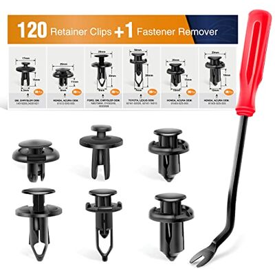 GOOACC GRC-30 120PCS Car Retainer 6.3mm 8mm 9mm 10mm Expansion Screws Replacement Kit Bumper Push Rivet Clips, 1PC Fastener Remover GOOACC GRC-30 120PCS Car Retainer 6.3mm 8mm 9mm 10mm Expansion Screws Replacement Kit Bumper Push Rivet Clips, 1PC Fastener Remover