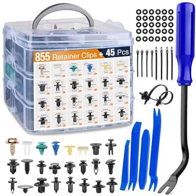 GOOACC 900Pcs Plastic Rivets and Auto Body Fasteners Assortment -24 Most Popular Sizes Nylon Bumper Clips with 10 Cable Ties for GM, Ford, Chrysler, Toyota, Honda, Nissan, Mazda, Chevy, Jeep, etc. GOOACC 900Pcs Plastic Rivets and Auto Body Fasteners Assortment -24 Most Popular Sizes Nylon Bumper Clips with 10 Cable Ties for GM, Ford, Chrysler, Toyota, Honda, Nissan, Mazda, Chevy, Jeep, etc.