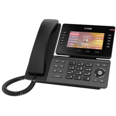 Snom D865 IP Desk Telephone, Wi-Fi, 5" IPS, 12 SIP, Black VoIP Office Phone with PoE, Gigabit, USB & Headset Connector Premium D8xx Series Hands-Free Calling Snom D865 IP Desk Telephone, Wi-Fi, 5" IPS, 12 SIP, Black VoIP Office Phone with PoE, Gigabit, USB & Headset Connector Premium D8xx Series Hands-Free Calling