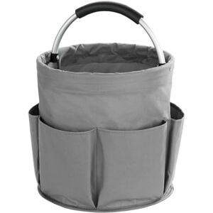 WENKO Universal Cleaning Caddy, Foldable Organiser for Home and Garden with 6 Compartments for Appliances, Tools, Cleaning Utensils, Diameter 28 x 26.5 cm, Anthracite WENKO Universal Cleaning Caddy, Foldable Organiser for Home and Garden with 6 Compartments for Appliances, Tools, Cleaning Utensils, Diameter 28 x 26.5 cm, Anthracite