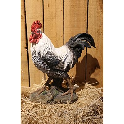 HI-LINE RUNADI Hi- Line Gift 87961-WT Black/White Rooster Statue HI-LINE RUNADI Hi- Line Gift 87961-WT Black/White Rooster Statue