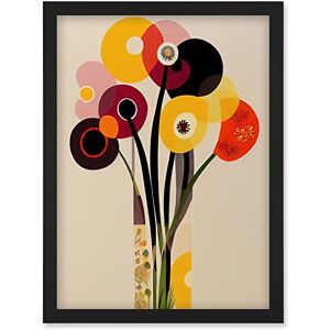 Wee Blue Coo Abstract Retro Spring Summer Flowers Floral Yellow Burgundy Orange Bouquet Vase Artwork Framed Wall Art Print A4 Wee Blue Coo Abstract Retro Spring Summer Flowers Floral Yellow Burgundy Orange Bouquet Vase Artwork Framed Wall Art Print A4