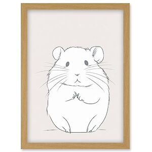 Artery8 - Hamster Portrait - Light Oak Frame - Art Print Artery8 - Hamster Portrait - Light Oak Frame - Art Print