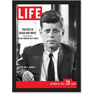 Artery8 JFK John Kennedy Life Magazine Cover A4 - Framed - Black - Wall Art Print Artery8 JFK John Kennedy Life Magazine Cover A4 - Framed - Black - Wall Art Print