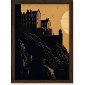 Artery8 - Edinburgh Castle at Sunset Linocut - Wall Art Print Artery8 - Edinburgh Castle at Sunset Linocut - Wall Art Print