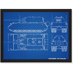 Artery8 - Panzer VIII Maus - A4 - Framed - Wall Art Artery8 - Panzer VIII Maus - A4 - Framed - Wall Art