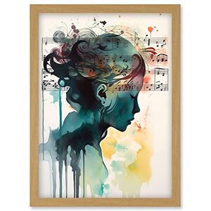 Artery8 - Music on my Mind - A4 - Light Oak - Wall Art Print Artery8 - Music on my Mind - A4 - Light Oak - Wall Art Print