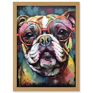 Artery8 English Bulldog Wearing Sunglasses Modern Detailed Artwork Framed Wall Art Print A4 Artery8 English Bulldog Wearing Sunglasses Modern Detailed Artwork Framed Wall Art Print A4