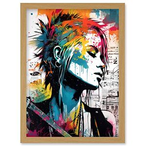 Artery8 - Emo Woman Electric Guitar - Sheet Music - Framed Wall Art Artery8 - Emo Woman Electric Guitar - Sheet Music - Framed Wall Art