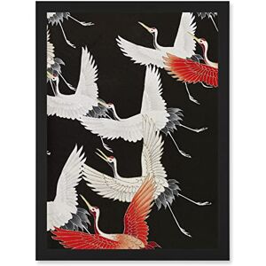 Artery8 - Japan Crane Kimono Pattern - A4 - Framed - Wall Art Print Artery8 - Japan Crane Kimono Pattern - A4 - Framed - Wall Art Print