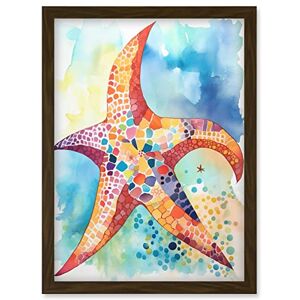 Artery8 - Abstract Starfish - Brown - A4 - Wall Art Artery8 - Abstract Starfish - Brown - A4 - Wall Art