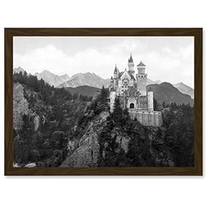 Artery8 - Neuschwanstein Castle - Brown - A4 - Wall Art Print Artery8 - Neuschwanstein Castle - Brown - A4 - Wall Art Print