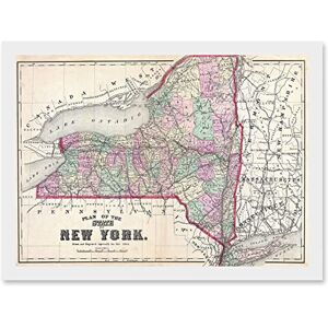 Artery8 - 1873 Beers Map - A4 - Framed - Wall Art Print Artery8 - 1873 Beers Map - A4 - Framed - Wall Art Print