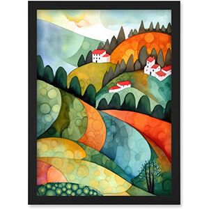 Artery8 - Countryside Of Florence Italy - A4 - Black - Framed Wall Art Print Artery8 - Countryside Of Florence Italy - A4 - Black - Framed Wall Art Print