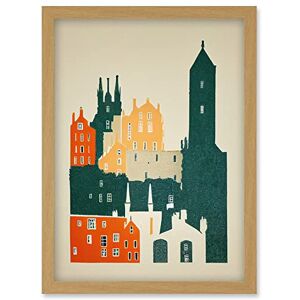 Artery8 - Edinburgh Old Town Retro Street - A4 - Framed - Wall Art Artery8 - Edinburgh Old Town Retro Street - A4 - Framed - Wall Art