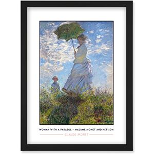 Artery8 - Claude Monet Woman With A Parasol - Madame Monet And Her Son - Black - A4 - Wall Art Print Artery8 - Claude Monet Woman With A Parasol - Madame Monet And Her Son - Black - A4 - Wall Art Print