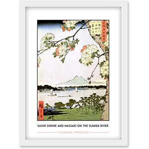 Artery8 Utagawa Hiroshige Suijin Shrine And Massaki On The Sumida River - A4 - Framed - White Art Print Artery8 Utagawa Hiroshige Suijin Shrine And Massaki On The Sumida River - A4 - Framed - White Art Print
