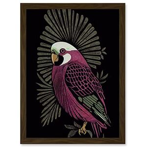 Artery8 - Tropical Bird Jungle Linocut - A4 - Framed Wall Art Artery8 - Tropical Bird Jungle Linocut - A4 - Framed Wall Art