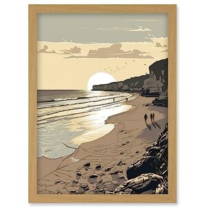 Artery8 - Sunrise Walk on Filey Beach - A4 - Framed Wall Art Artery8 - Sunrise Walk on Filey Beach - A4 - Framed Wall Art