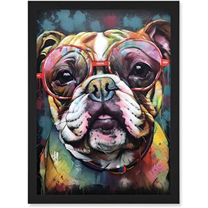 Artery8 English Bulldog Wearing Sunglasses Modern Detailed Artwork Framed Wall Art Print A4 Artery8 English Bulldog Wearing Sunglasses Modern Detailed Artwork Framed Wall Art Print A4