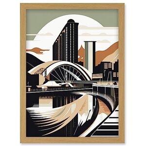 Artery8 - Clyde Arc Bridge Abstract Cityscape - Light oak Artery8 - Clyde Arc Bridge Abstract Cityscape - Light oak