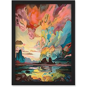 Artery8 - Van Gogh Clouds Mono Lake Dawn - Black - Framed - Wall Art Artery8 - Van Gogh Clouds Mono Lake Dawn - Black - Framed - Wall Art