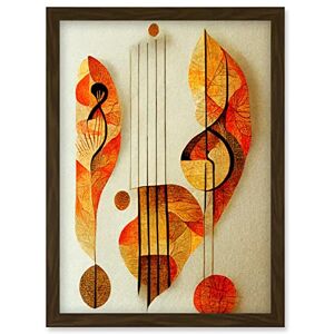 Artery8 - Modern Abstract Clef Staff - Brown - A4 - Wall Art Artery8 - Modern Abstract Clef Staff - Brown - A4 - Wall Art