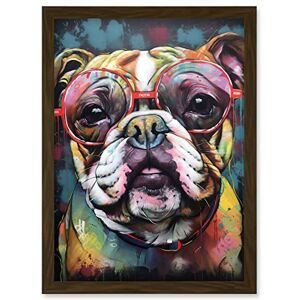 Artery8 English Bulldog Wearing Sunglasses Modern Detailed Artwork Framed Wall Art Print A4 Artery8 English Bulldog Wearing Sunglasses Modern Detailed Artwork Framed Wall Art Print A4
