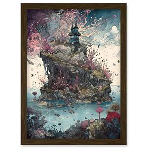Artery8 - Fantasy World Island - A4 - Framed Art Artery8 - Fantasy World Island - A4 - Framed Art