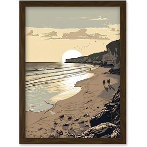 Artery8 - Sunrise Walk on Filey Beach - A4 - Framed - Artwork Artery8 - Sunrise Walk on Filey Beach - A4 - Framed - Artwork