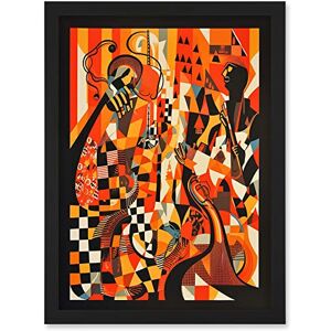 Artery8 - Jazz Abstract Folk Art - A4 - Framed Wall Art Artery8 - Jazz Abstract Folk Art - A4 - Framed Wall Art
