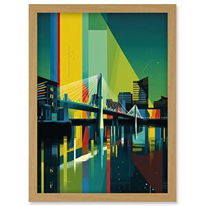 Artery8 - Glasgow Bells Bridge - A4 - Light Oak - Wall Art Artery8 - Glasgow Bells Bridge - A4 - Light Oak - Wall Art