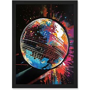 Artery8 - Disco Ball - Black - A4 - Framed Wall Art Artery8 - Disco Ball - Black - A4 - Framed Wall Art