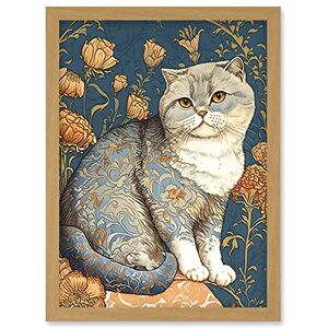 Artery8 - Cute Cat Floral - A4 - Floral - Art Print Artery8 - Cute Cat Floral - A4 - Floral - Art Print