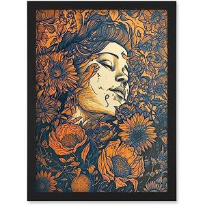 Artery8 - Loving Spring Floral - A4 - Black - Wall Art Print Artery8 - Loving Spring Floral - A4 - Black - Wall Art Print