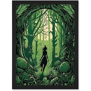 Artery8 Anthropomorphic Fox Silhouette Forest Art Nouveau Artwork Framed Wall Art Print A4 Black Artery8 Anthropomorphic Fox Silhouette Forest Art Nouveau Artwork Framed Wall Art Print A4 Black
