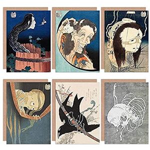 Artery8 - Katsushika Hokusai Skull Sword Ghost - Fine Art - Greeting Card Artery8 - Katsushika Hokusai Skull Sword Ghost - Fine Art - Greeting Card