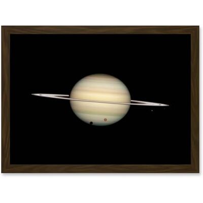 Artery8 Hubble Space Telescope Image Four Moon Transit Around Parent Planet Saturn Ring Plane Crossing With Titan Minas Dione Enceladus Artwork Framed A3 Wall Art Print Artery8 Hubble Space Telescope Image Four Moon Transit Around Parent Planet Saturn Ring Plane Crossing With Titan Minas Dione Enceladus Artwork Framed A3 Wall Art Print