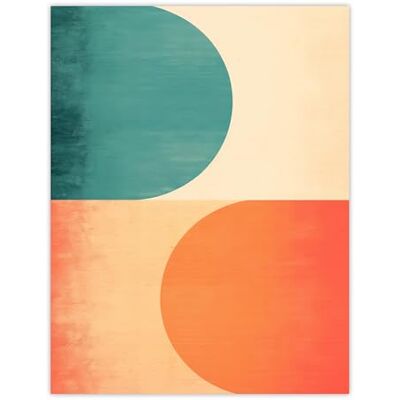 Wee Blue Coo Teal Swipe Left Orange Swipe Right Abstract Cold and Hot Match Painting Extra Large XL Wall Art Poster Print Wee Blue Coo Teal Swipe Left Orange Swipe Right Abstract Cold and Hot Match Painting Extra Large XL Wall Art Poster Print