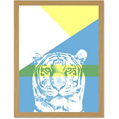 Wee Blue Coo Bold Animals Blue Tiger Large Framed Art Print Wall Poster 18x24 inch Wee Blue Coo Bold Animals Blue Tiger Large Framed Art Print Wall Poster 18x24 inch