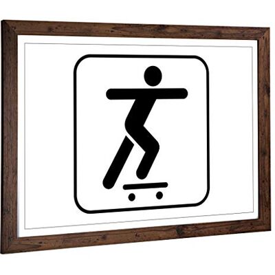 Big Box Art Framed Print of Skateboard Sign (1) Design Wall Art Picture Home Decor for Kitchen, Living, Dining Room, Lounge, Bedroom, Hallway, Office, Walnut, A2 / 24.5x18 Inch / 62x45cm Big Box Art Framed Print of Skateboard Sign (1) Design Wall Art Picture Home Decor for Kitchen, Living, Dining Room, Lounge, Bedroom, Hallway, Office, Walnut, A2 / 24.5x18 Inch / 62x45cm