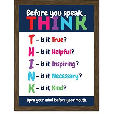 Fine Art Prints Before You Speak Think Life Inspirational Large Framed Art Print Poster Wall Decor 18x24 inch Fine Art Prints Before You Speak Think Life Inspirational Large Framed Art Print Poster Wall Decor 18x24 inch