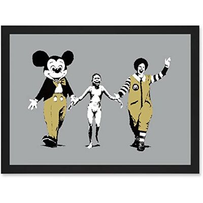 Artery8 Banksy Napalm Graffiti Street Mickey Ronald Vietnam Mural Cant Beat Feeling Artwork Framed Wall Art Print A4 Artery8 Banksy Napalm Graffiti Street Mickey Ronald Vietnam Mural Cant Beat Feeling Artwork Framed Wall Art Print A4