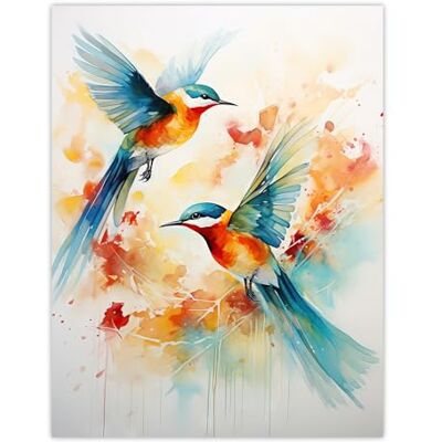 Artery8 Aerial Ballet Watercolour Artwork Bright Bold Birds In Flight Large Wall Art Poster Print Thick Paper 18X24 Inch Artery8 Aerial Ballet Watercolour Artwork Bright Bold Birds In Flight Large Wall Art Poster Print Thick Paper 18X24 Inch